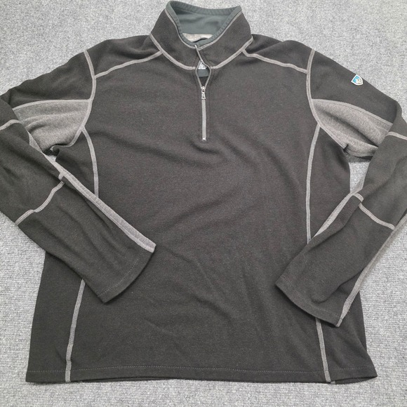 Kuhl Other - Kuhl Kashmira Mens Large Black Gray 1/4 Zip Fleece Pullover Sweater RN 103846
